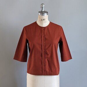 American Apparel Original Button Front Cotton Blouse XS
